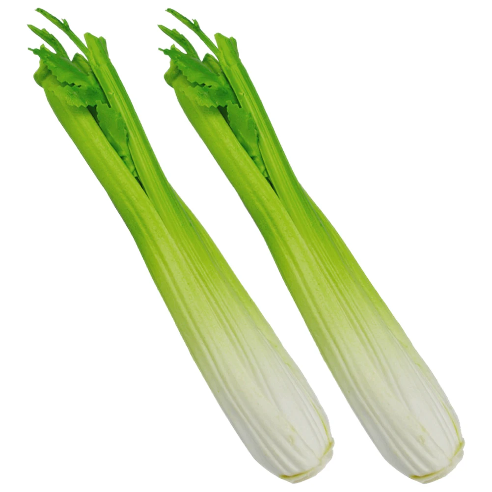 

2pcs Artificial Celery Models Lifelike Simulation Vegetable Decor Pu Green Fake Props for Photography Teaching Display