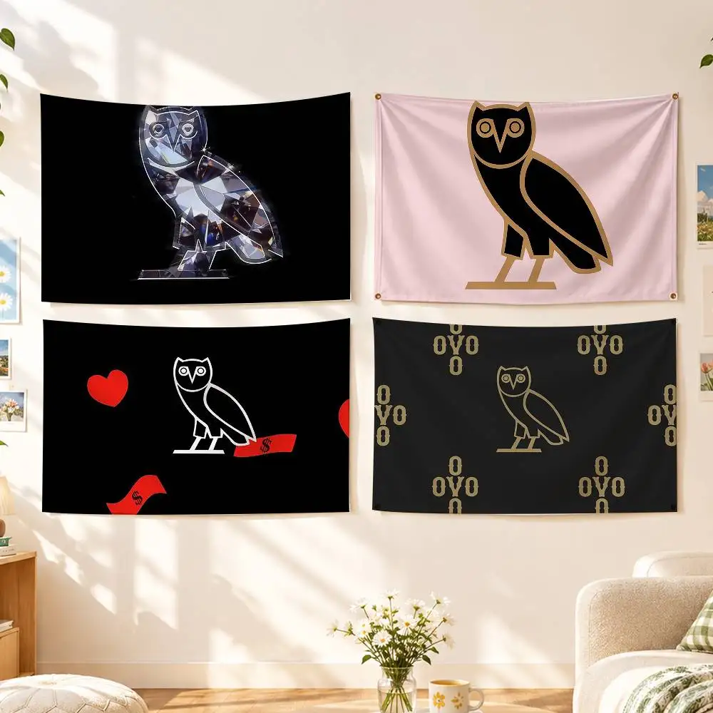 Logo Art D-Drake OVO  Flags Wall Hanging Background Art Banner for Bedroom Home Outdoor Decor