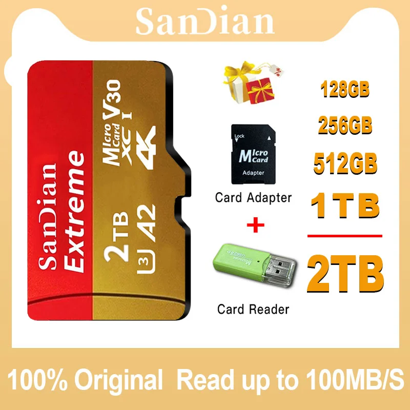 

Original 1TB Micro TF/SD Card Memory Card 128GB 256GB 512GB Mini Memory Card Class10 For Camera/Phone 2024 NEW For Camera