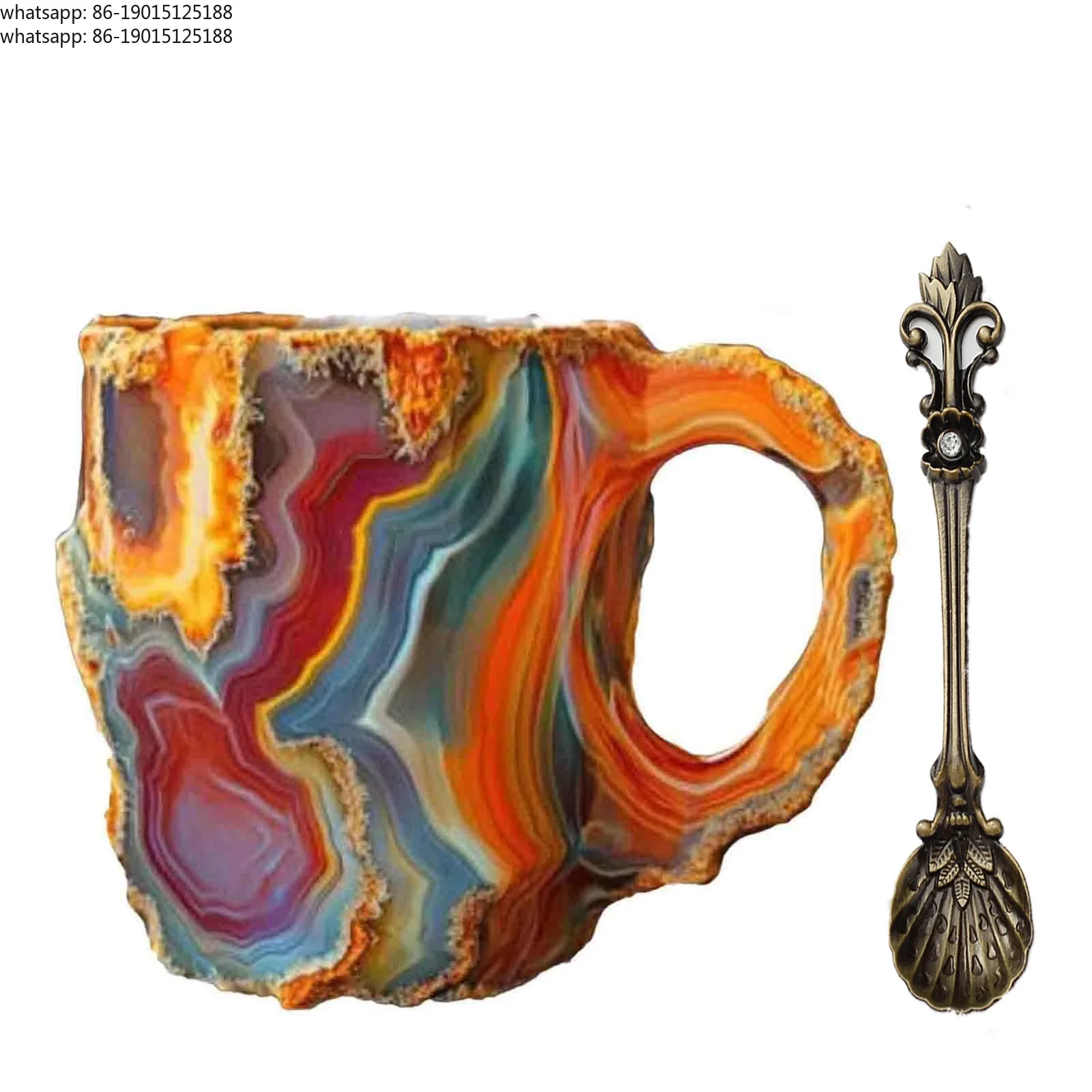 

1 разноцветная чашка для кофе из минерального хрусталя - Элегантный подарок для дома и офиса.