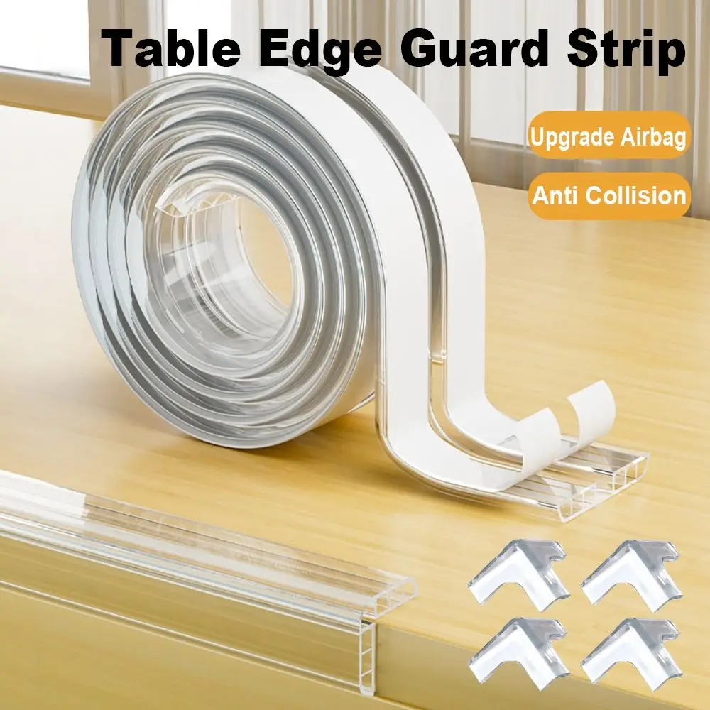 Anti Collision Baby Proofing PVC Transparent Table Edge Protector Self Adhesive Kids Safety Airbag Furniture Bumper High Quality