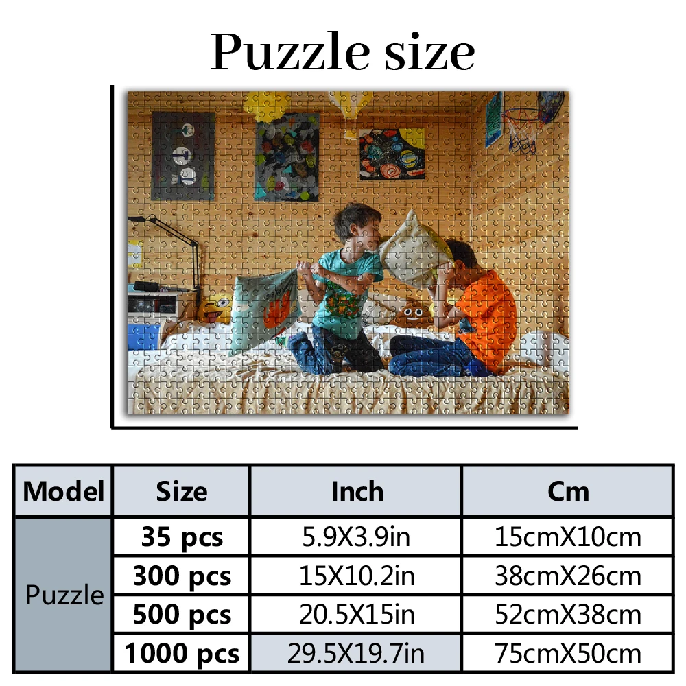35/300/500/1000pcs Personalized Custom Photo Puzzle portrait Customize Assembling Picture
