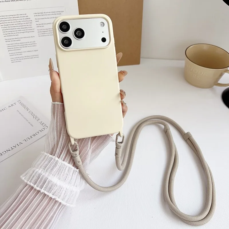 Offizielle Lanyard-Hülle für iPhone 17 Pro Max 14 12 11 13 15 16 Plus 17 Air Shockproof Candy Crossbody Neck Cord Strap Soft Cover – Detail 17