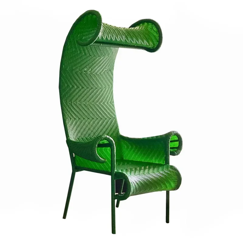 

Rattan chair sofa living room balcony armchair designer living room single green retro special-shaped casual waterproof