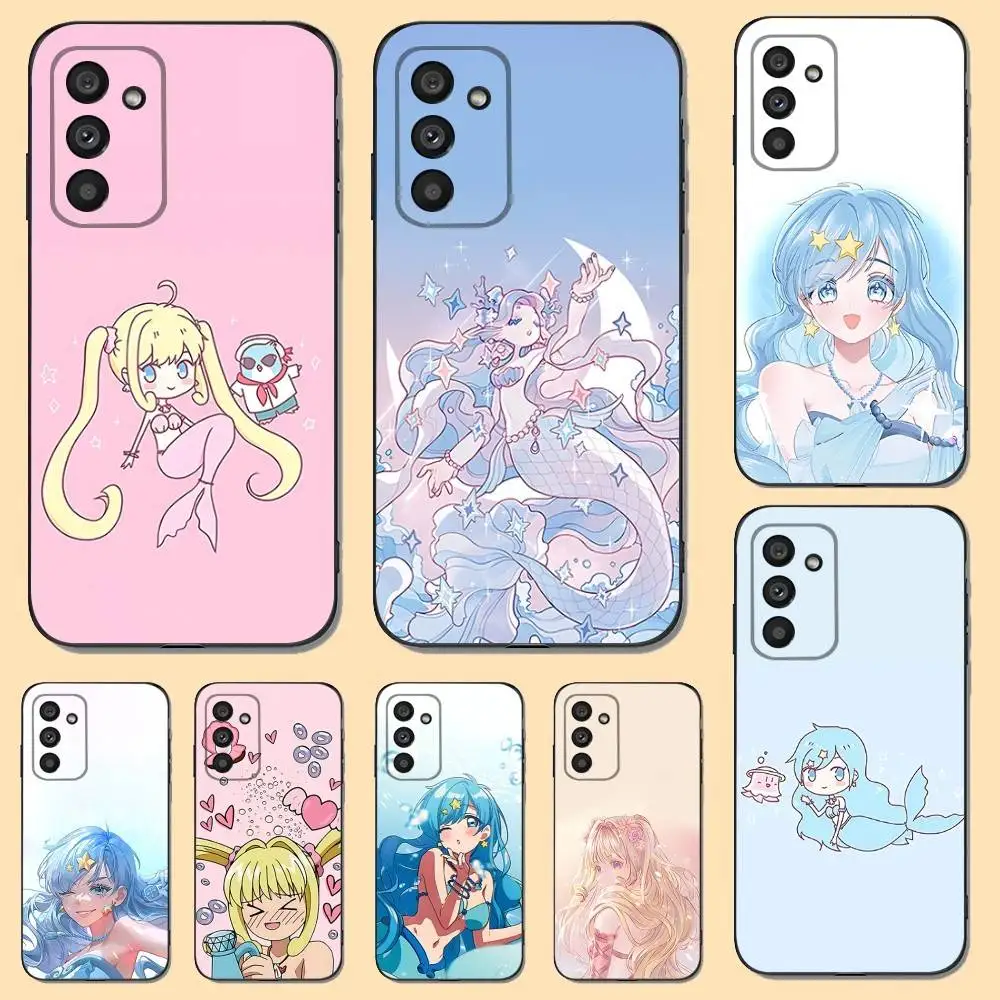 

Phone Case For Samsung S 25,24,23,22,30,21,10,9,Ultra,Plus,Lite,FE,4,5 G Soft M-Mermaid Melody Pichi Black Case