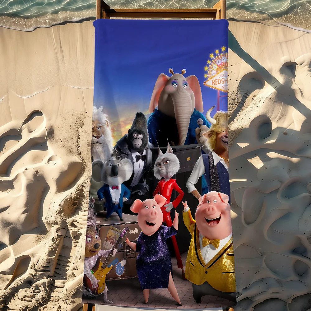 Cartoon Movie S-Sing Towel Sports Quick Dry Travel Camping Gear Sandproof Soft Light Large Beach Towel
