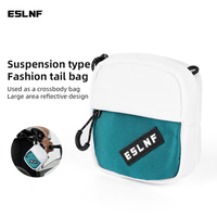ESLNF E-Bike Tail Bag – 51g Lightweight Green-White Hanging Saddle Bag with Zipper Cover, 900D Nylon Composite Material