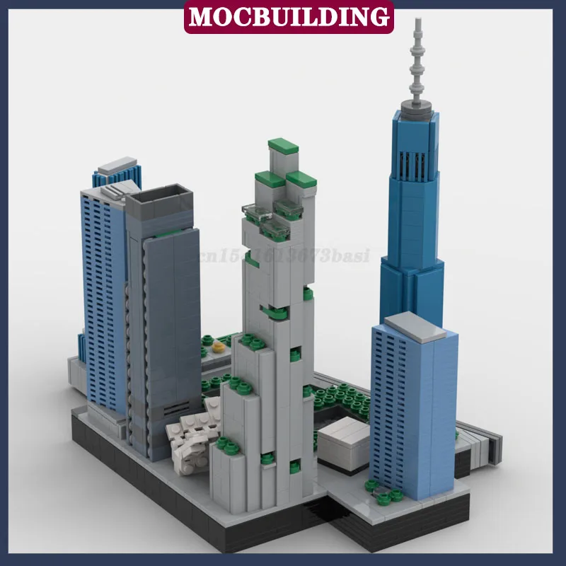 MOC City Architecture World Trade Center Hoog gebouw Modelblok Assembly Collection Series Speelgoedcadeaus