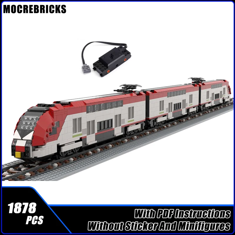 

MOC Building Blocks Railway Motor Locomotoves Sets US Regional Californian Train High-tech Bricks Model DIY Toys For Childrens