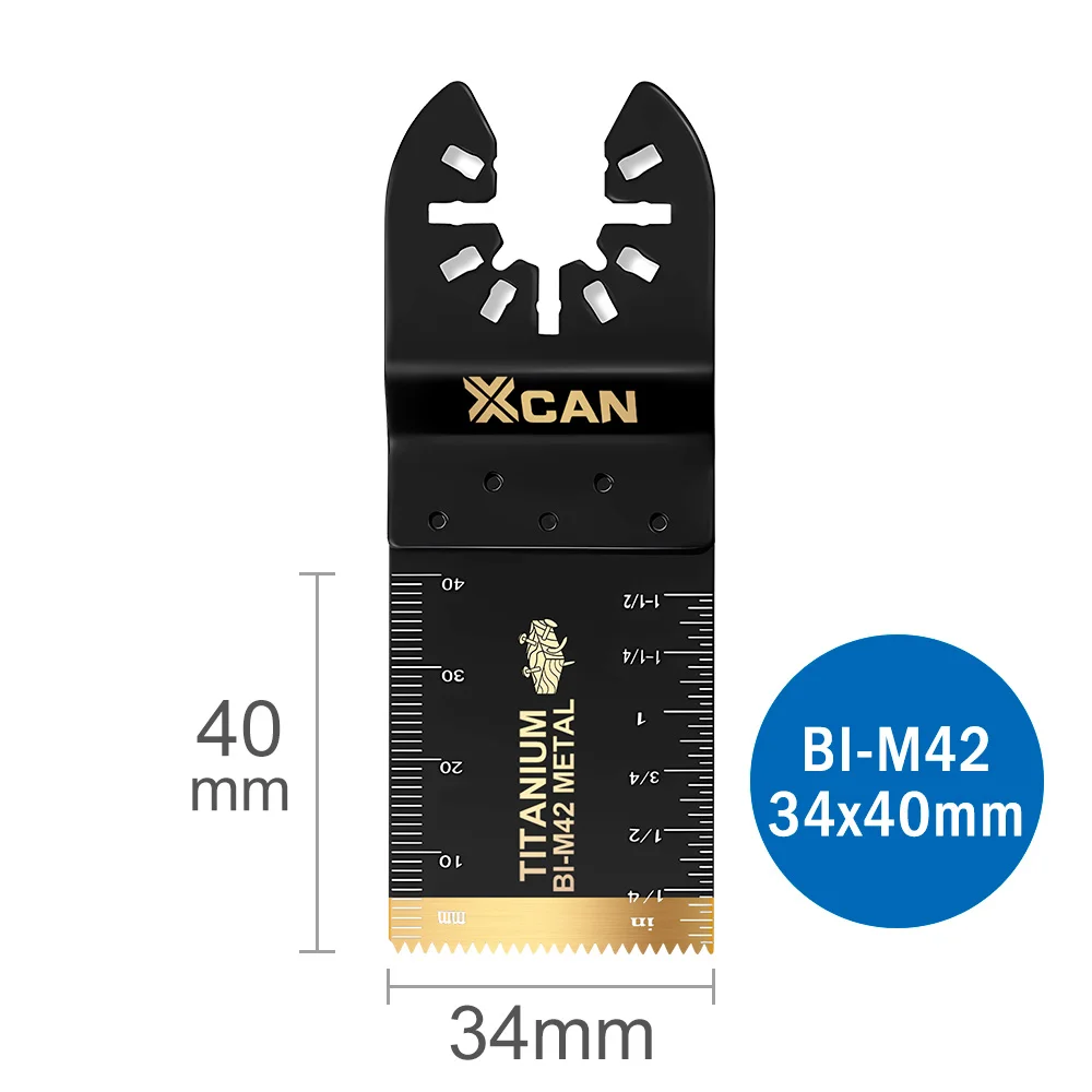 XCAN 1/2/5/10pcs Titanium Coated Oscillating Multitool Saw Blade Quick Release Multi Cutter Blade For Cutting Metal Wood Plastic