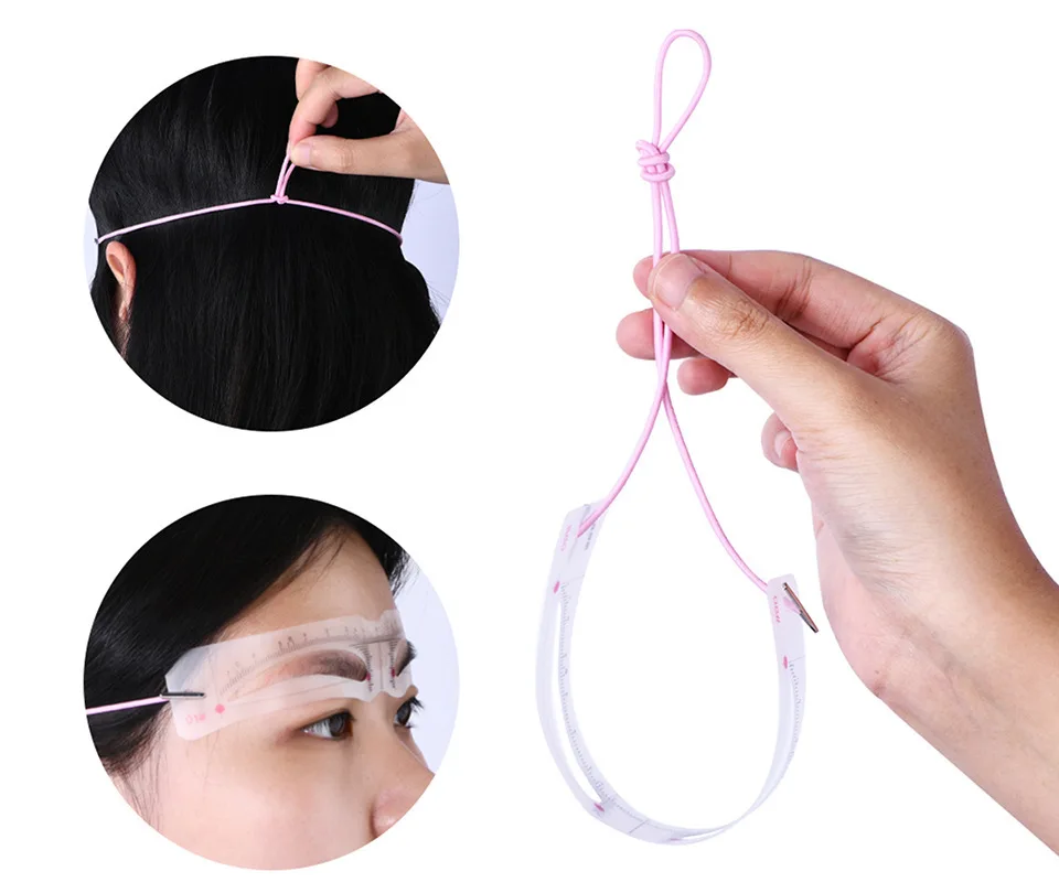 Adjustable Reusable Eyebrow‑Stencil Ruler with Measuring Scale Symmetrical Brow‑Shaping Template for Permanent‑Makeup and Daily Eyebrow‑Drawing view 2