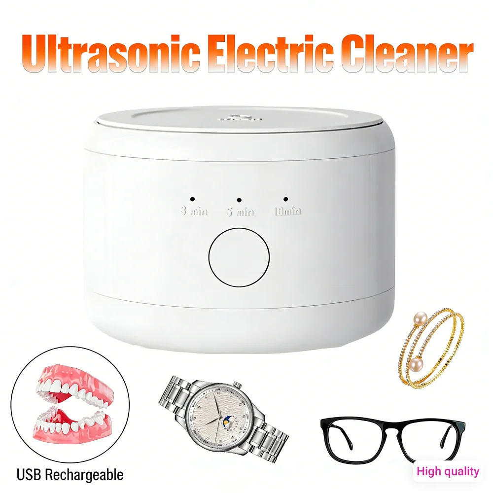 

Ультразвуковая электрическая чистящая машина с управлением одним касанием, высокочастотный вибрационный очиститель, 3 скорости, таймер, для дома, офиса, путешествий