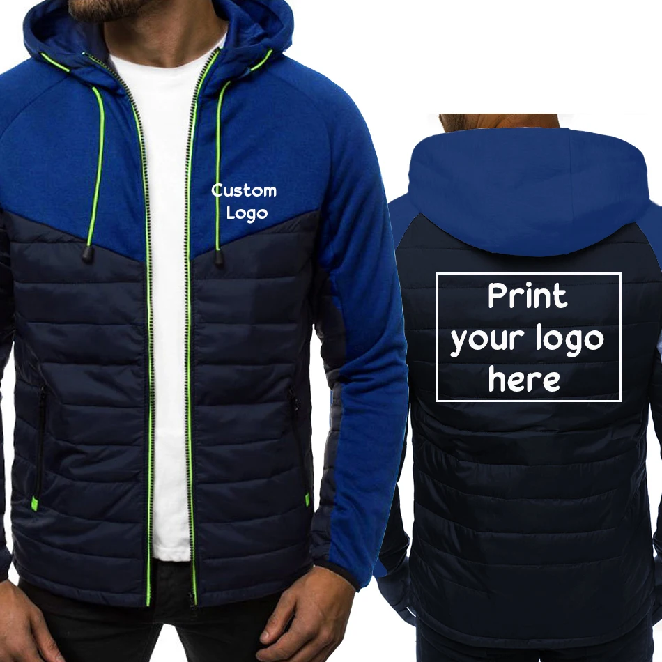 Giacca da uomo casual comoda di alta qualità con logo fai-da-te Logo personalizzato Primavera Autunno Felpa da uomo sportiva nuova Giacche con cappuccio da uomo