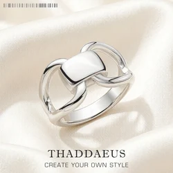Ring Clean Modern Chic Geometric,Europe Style Fine Jewerly For Women Men New Vintage Gift In 925 Sterling Silver
