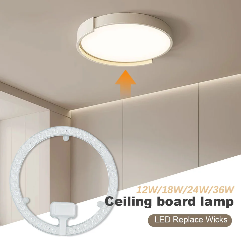 

LED Ring Panel Circle Light AC220V 12W 18W 24W 36W Replacement Led For Ceiling Lamp Round Module LED Ceiling board Replace Wicks