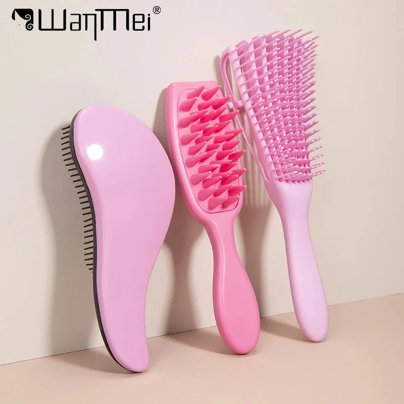 3 teile/satz Haar Pinsel Kit Magie Sanfte Kamm Silikon Kopfhaut Massage Pinsel 8-klaue Haarbürste Tragbare Haarpflege Styling werkzeuge
