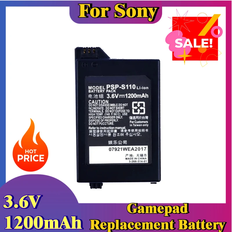 

1200 мАч 3,6 В для Sony PSP2000 PSP3000 PSP S110 Сменный аккумулятор для геймпада