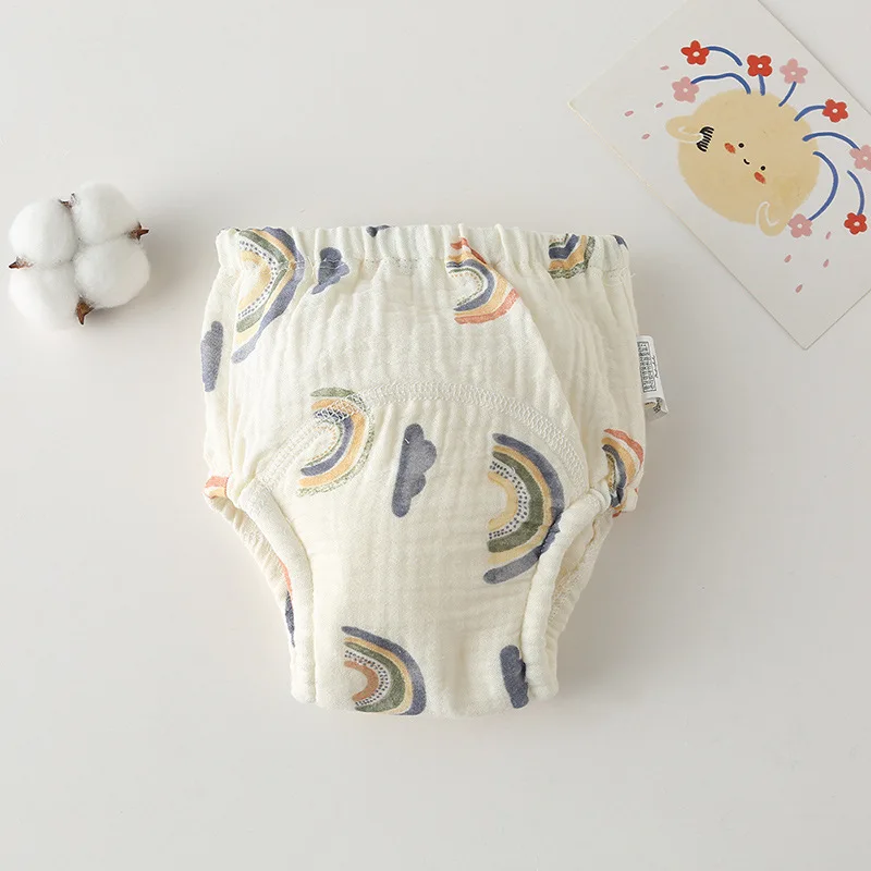 Washable Baby Training Pants Cotton Diapers Bubble Gauze Nappy Breathable Reusable Children's Underwear Toddler Cloth Diapers