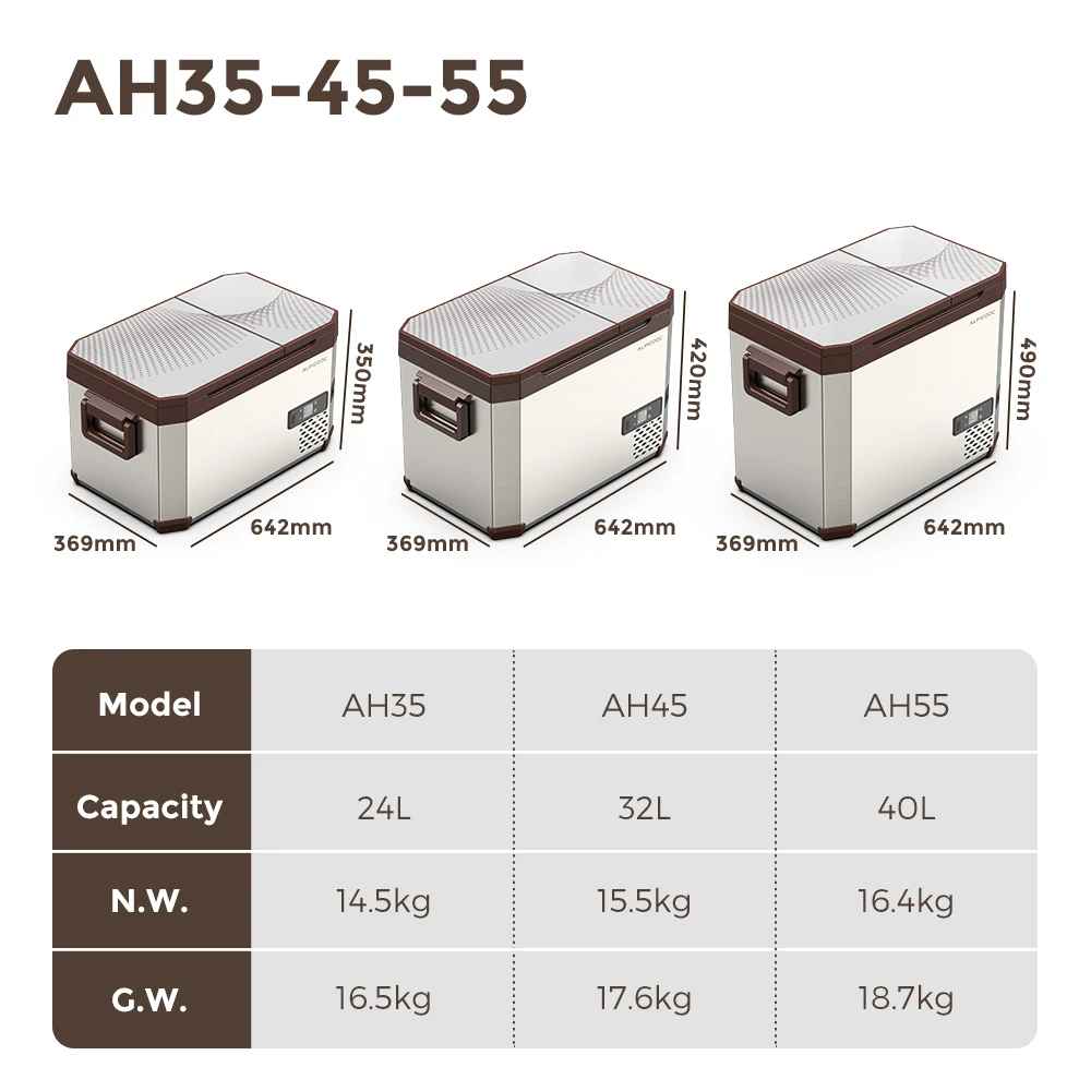 AH45 Alpicool Compressor Fridge AC 100-240V DC 12v 24v Car Fridge Freezer 32l Car Mini Portable Refrigerator Electric Cooler