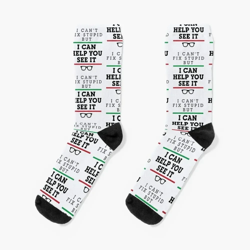 I Can't Fix Stupid But I Can Help You See It Funny Optometrist Socks ankle set man Boy Socks Women's