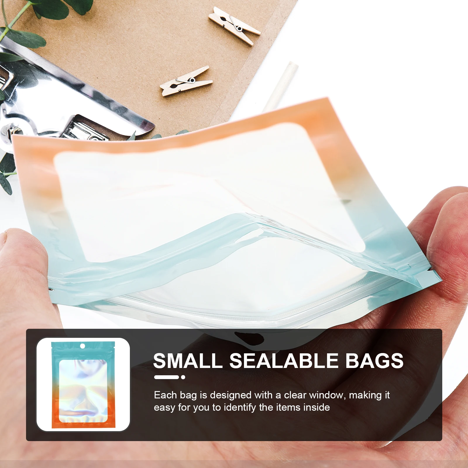 

100 Pcs Sealed Aluminum Foil Bag Small Candy Bags Resealable Packaging for Clear Jewelry Plastic