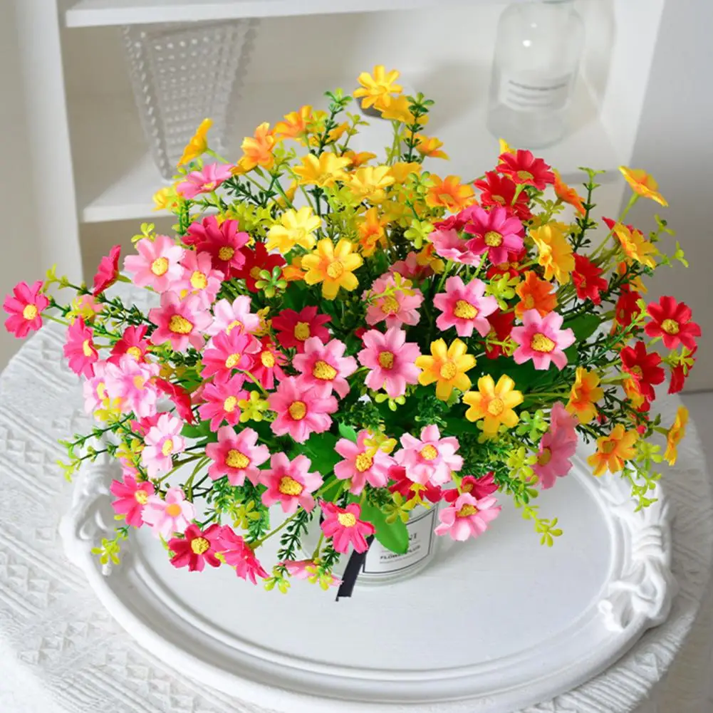 

Realistic-looking Decorative Flower Artificial Flower Realistic Uv Resistant Artificial Mums Flowers 6 Bundles of for Home