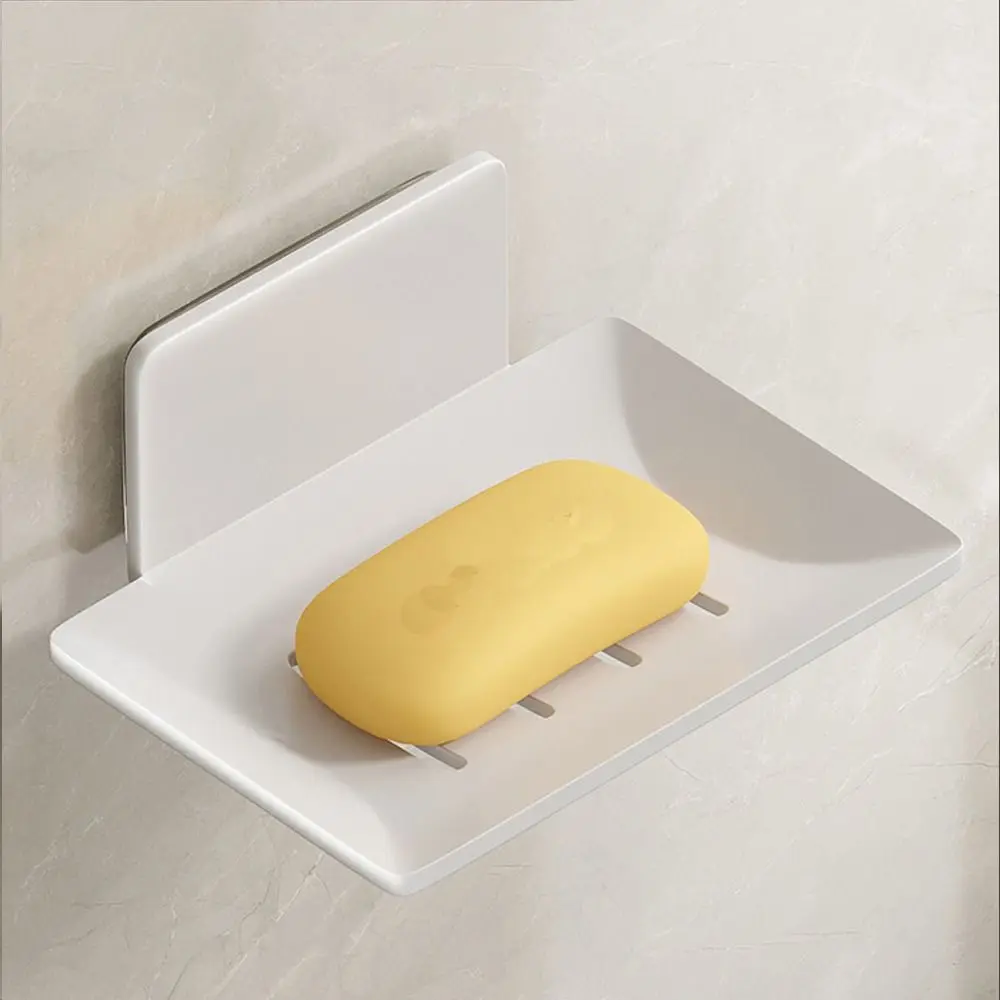 Durable Metal Soap Dish Wall Mounted Drainable Storage Rack Soap Container Tray Bathroom Kitchen Sink Organizer