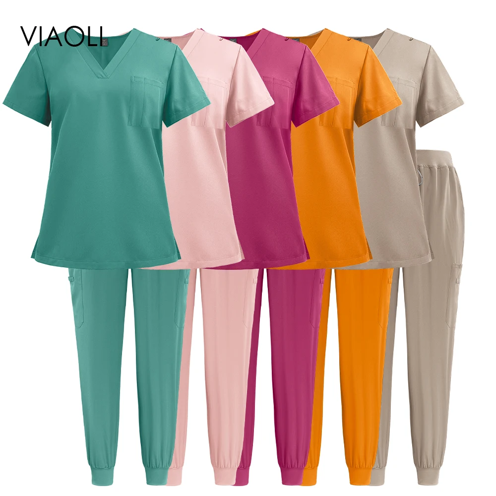 Short Sleeved Pet Shop Vet Pharmacy Work Uniform Multicolor Hospital Doctor Workwear Oral Dental Surgery Uniforms Scrub Top Pant