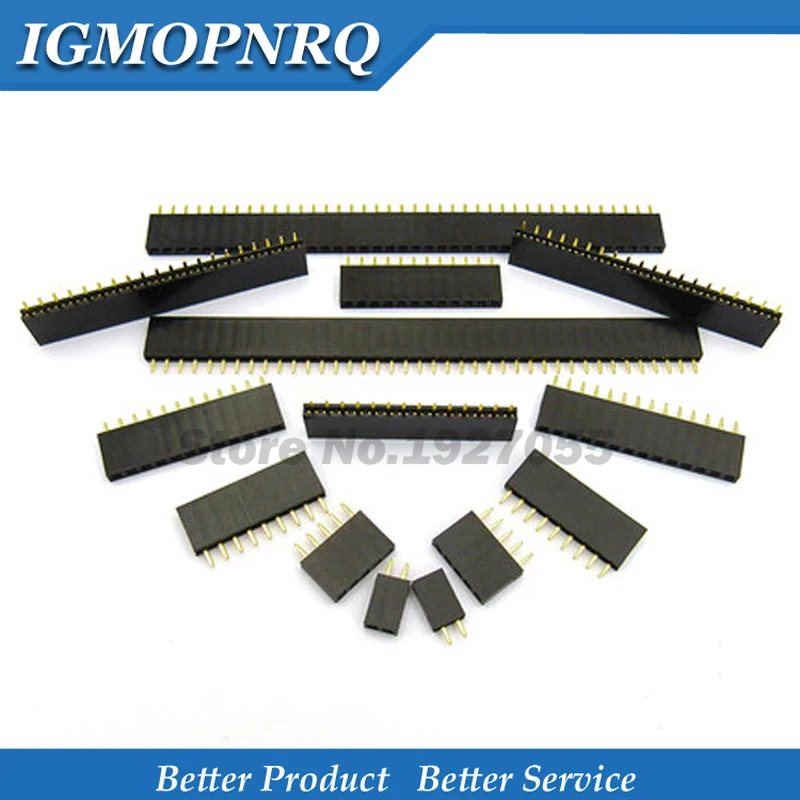 100PCS 2.54MM pitch single row female pin socket 4/5/6/7/8/9/10/12Pin PCB Connector Single Row Mother For