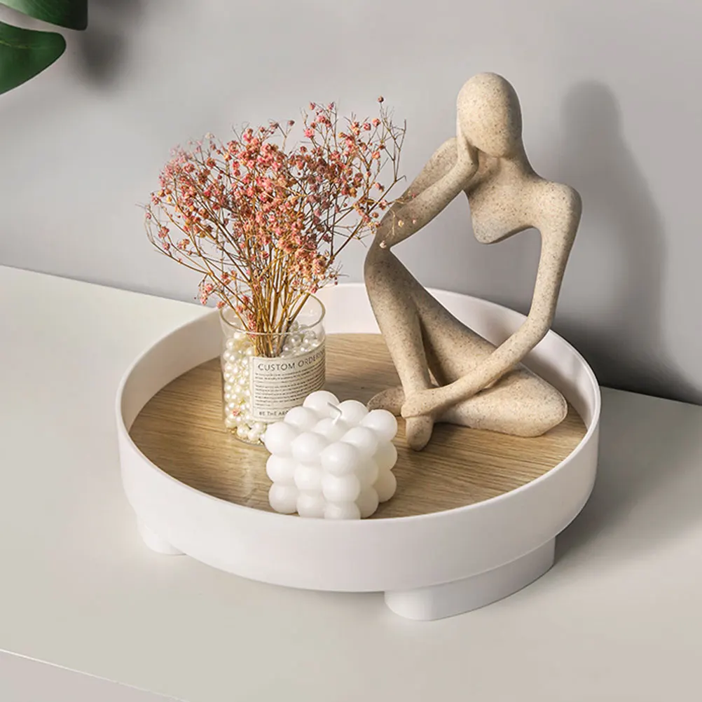 

1pc Nordic Tray Storage Organizer Pallets Desktop Sundries Jewelry Fruit Snack Candy Serving Decorative Home Use Container