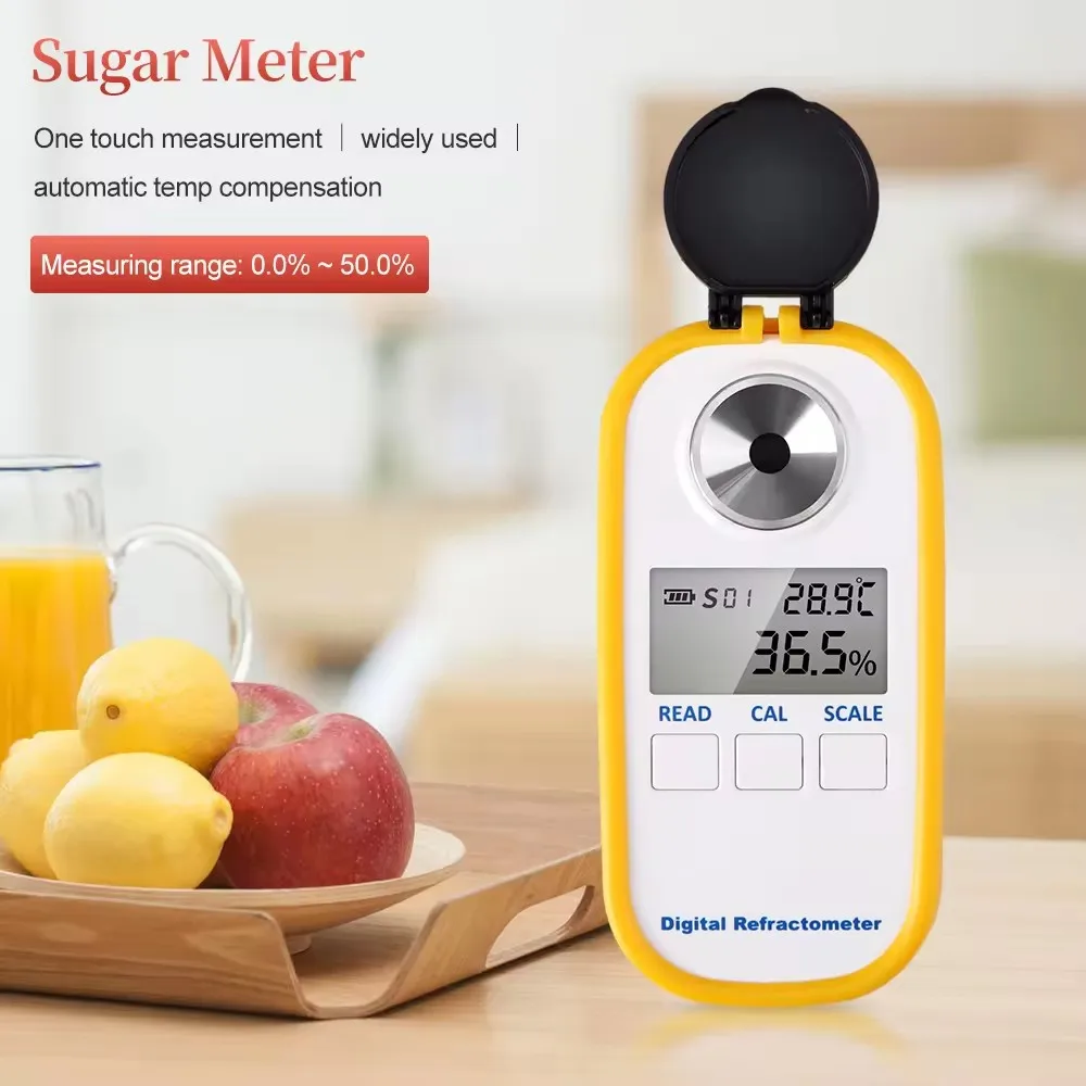 HDR-101 tangan refraktometer portabel gula Digital Refractometer pengukur Brix dengan ATC