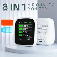 WIFI 8 In 1 Air Quality Monitor CO2 HCHO TVOC PM1.0 PM2.5 PM10 Tester Temperature Humidity Meter Carbon Dioxide Detector