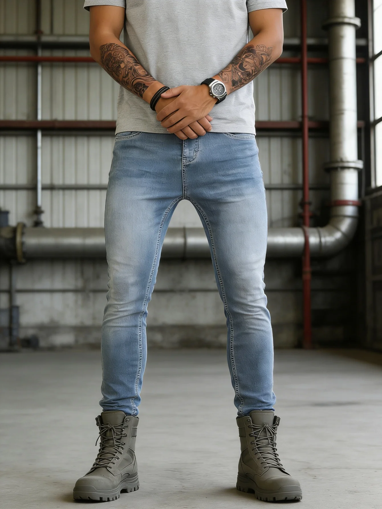 Retro Jeans Blue Slim Unisex Denim Hip Hop Drip Original No accessories or belts included