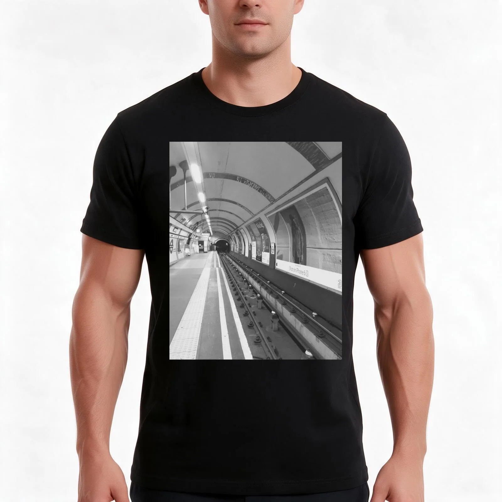London Tube T-Shirt, Summer Casual Cotton Tee, Oversized Streetwear Tops, Vintage Graphic Print, Loose Fit Short Sleeve
