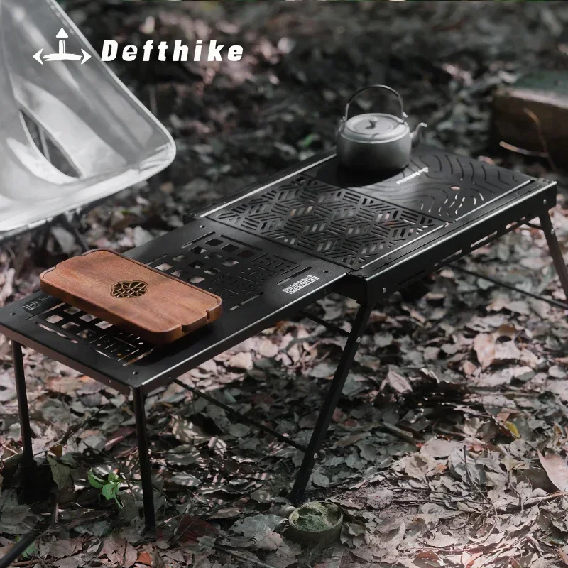 Defthike Outdoor Camping Command Master Series Aluminum Plate Table Tactical Table Portable Foldable Expansion Table