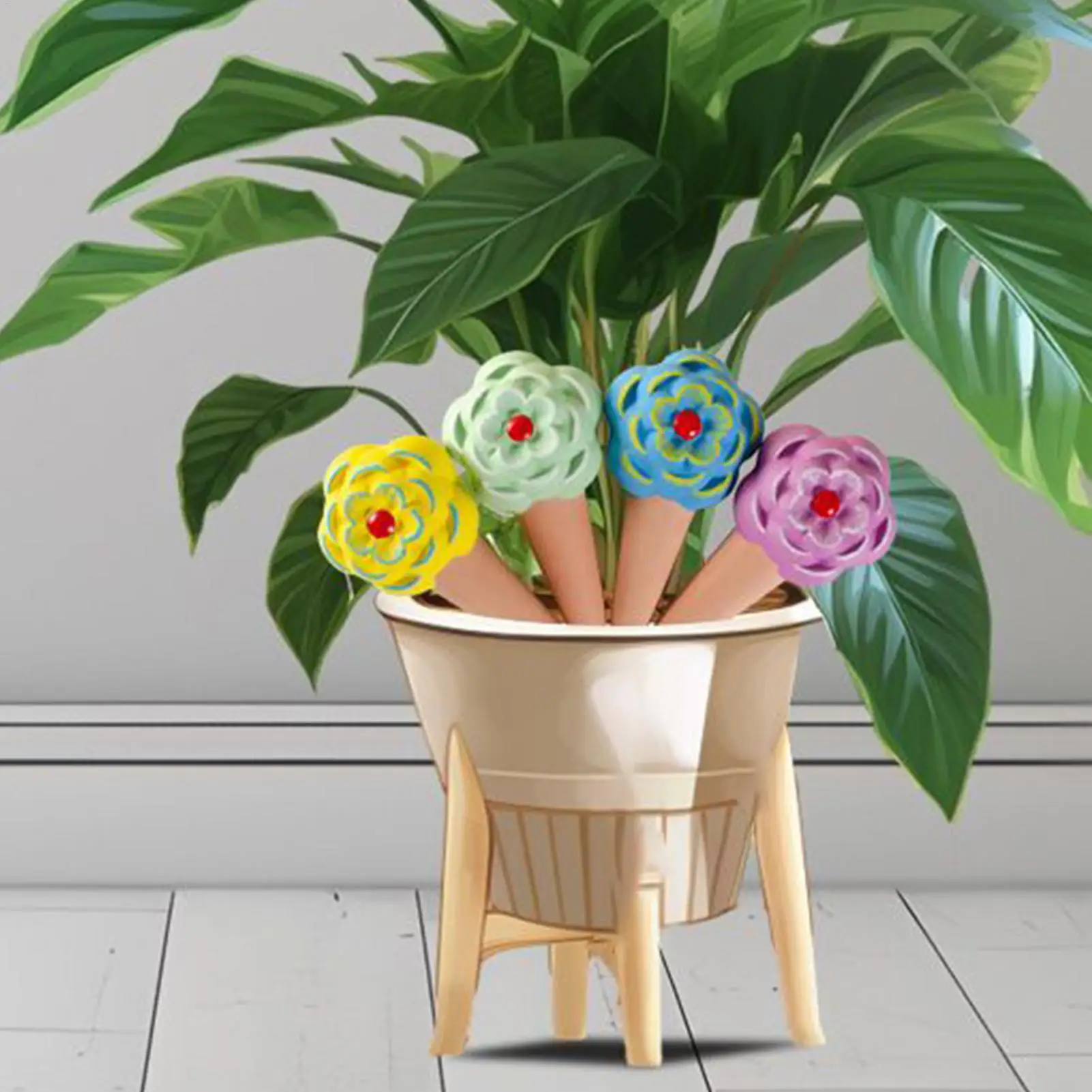 

4Pcs Terracotta Self Watering Spikes Clay Plant Watering Planter Insert Indoor Automatic Plant Irrigation Devices for Gardens