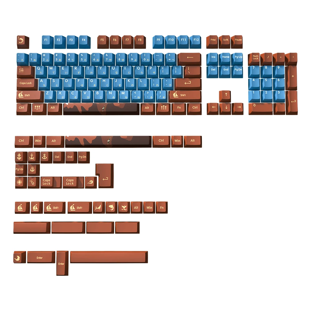 Chrysanthemum Hundred Club  Emogogo 143key Sub-key PBT Keyboard Keycap