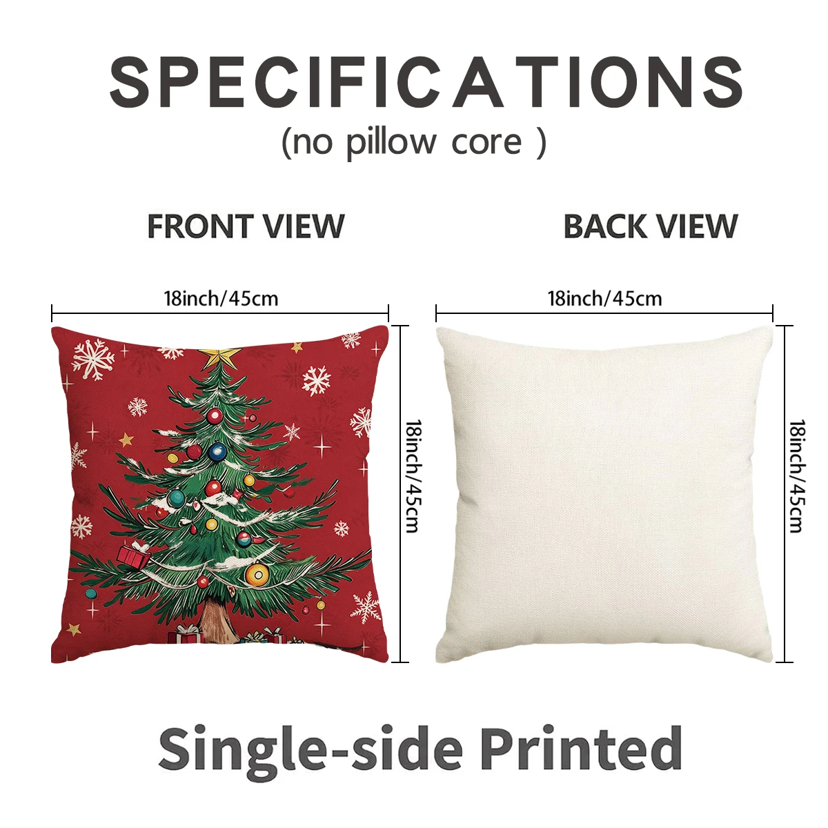 4‑Pack Throw Pillow Covers Christmas Cushion Covers Snowman Retro Truck Polka Dot Winter Xmas Tree Home Sofa Decor Cushion Cover