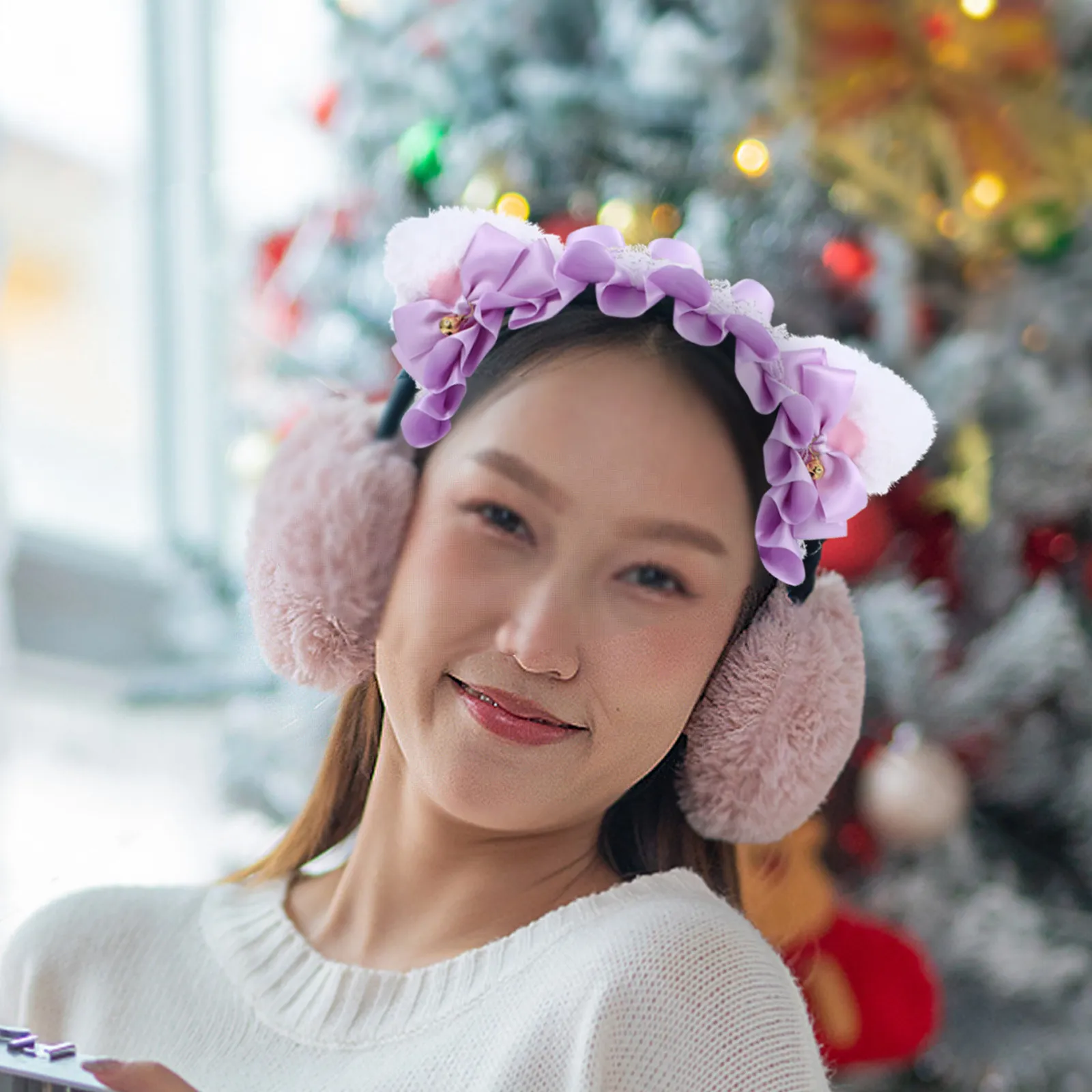 

Повязка на голову с кошачьими ушками, милый праздничный головной убор, универсальный размер, легкая тканевая повязка для волос для женщин и девочек, аксессуары для косплея