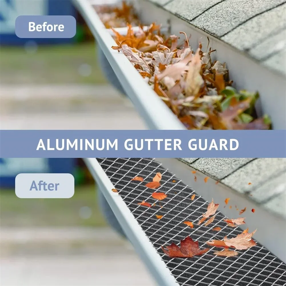 Aluminum Mesh Roll Gutter Guard Prevents Gutter Clogging Sleek Minimalist Design Outdoor Weather Resistant For Roof Gutters