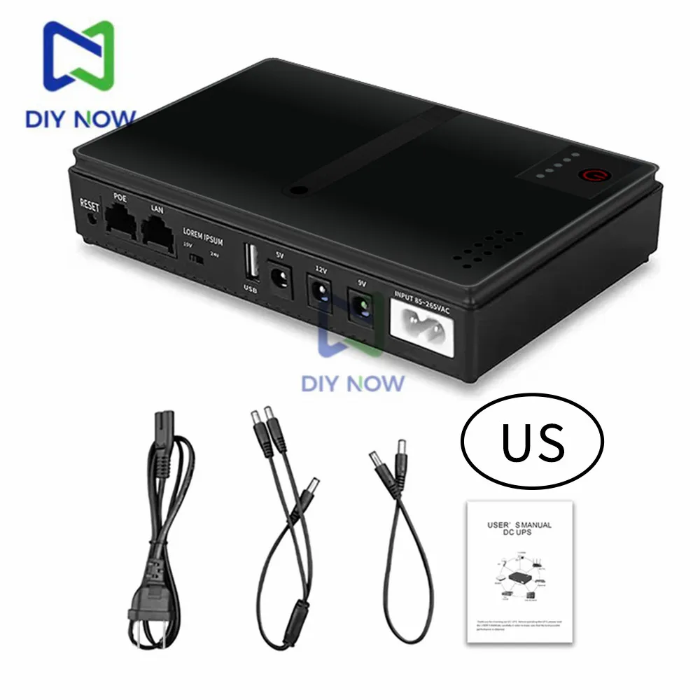 DC1018P 10400mAh Mini Portable UPS 5V 9V 12V Uninterruptible Power Supply for WiFi Router High Capacity Backup Power Adapter