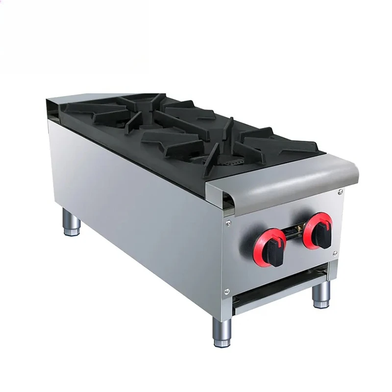 

Commercial Kitchen Equipment Stainless Steel, Countertop Gas Stove Cooking Range with 2 Dining Room Burners