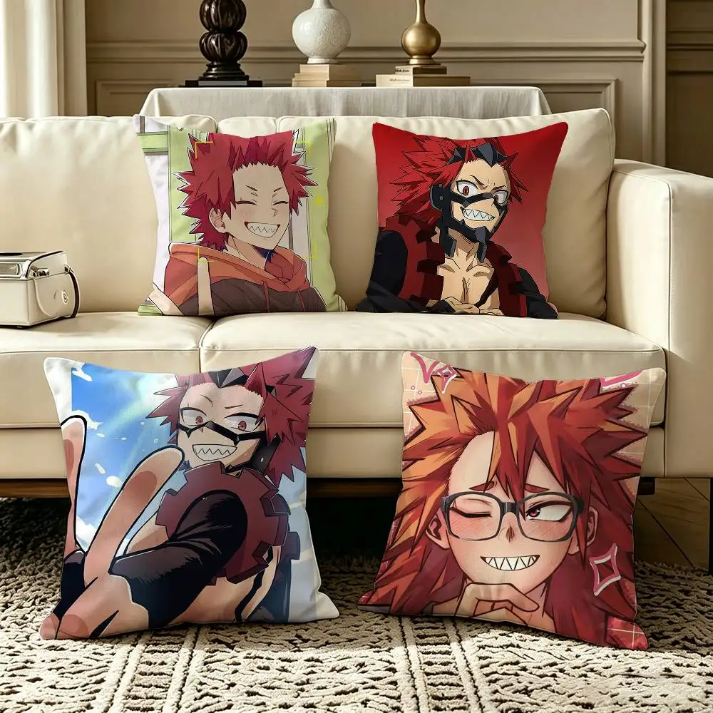 Cartoon Character Eijiro Kirishima  Pillow Case Square Double-Sided Sofa Cushion Cover Bedroom Bedside Pillow