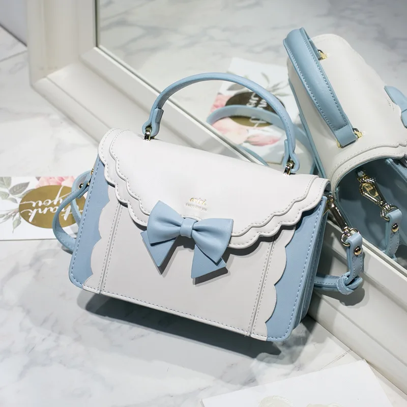 Japanese Sweet Bow Lolita Crossbody Bag Teenage Girls Elegant Jk Bag Simple All Match Aesthetic Uniform Handbag Women Сумка 2026