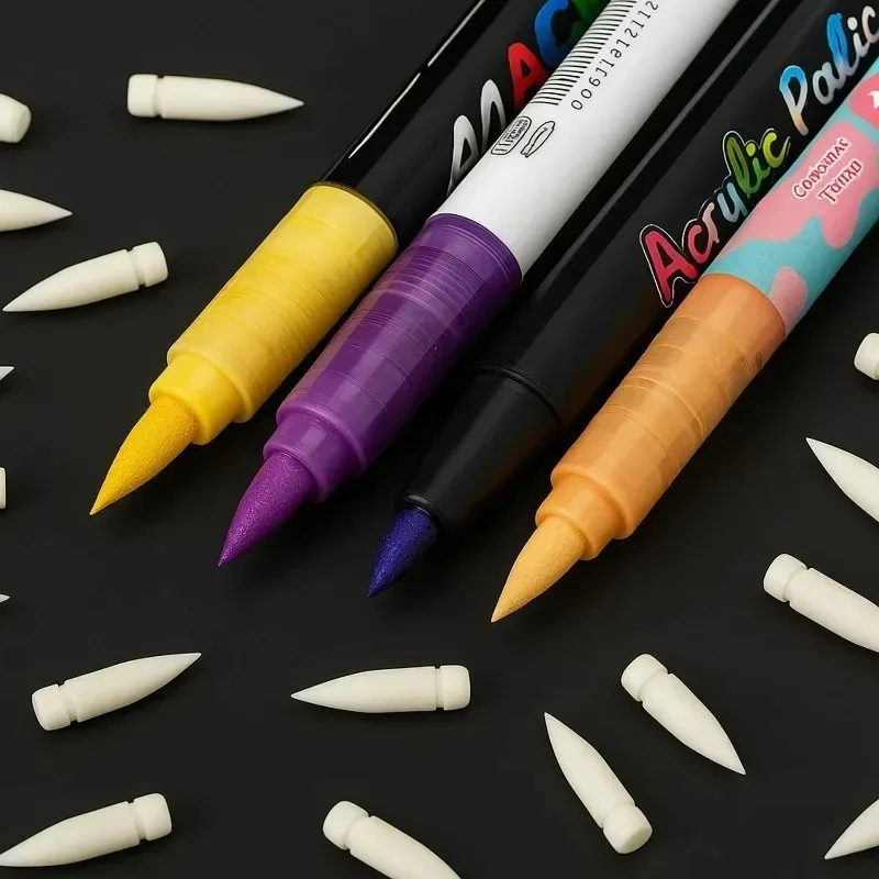 Replacement Cores for Acrylic Pigment Marker for Kids Painting School Office Paint Marker Brush Tip Core Art Supplies Stationery