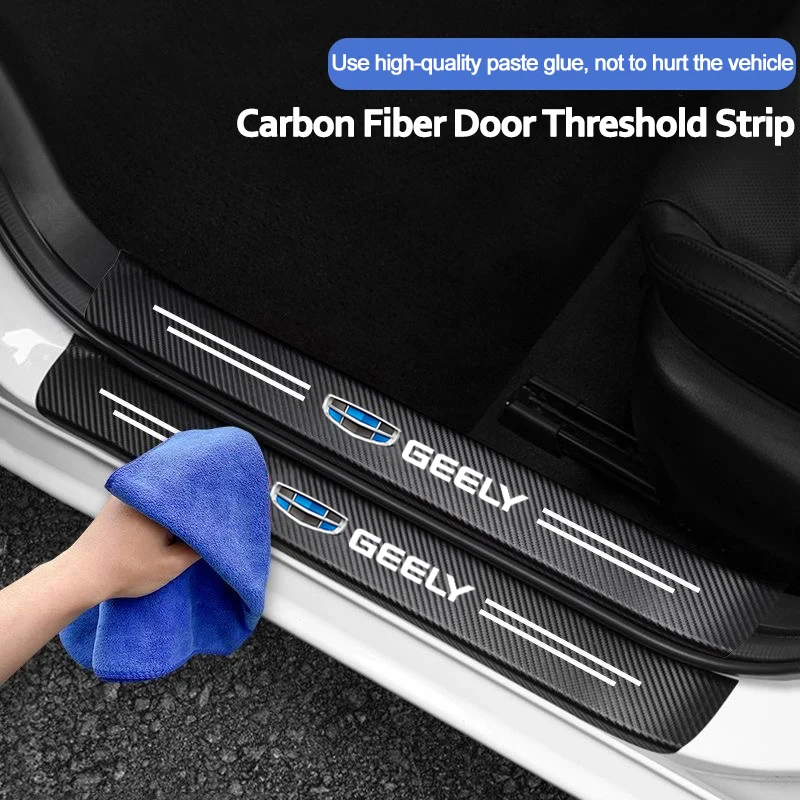 Car Interior Threshold Sticker Door Sill Strip For Geely Coolray Geometry Emgrand Panda Binray Tugella Okavango Atlas Azkarra LC