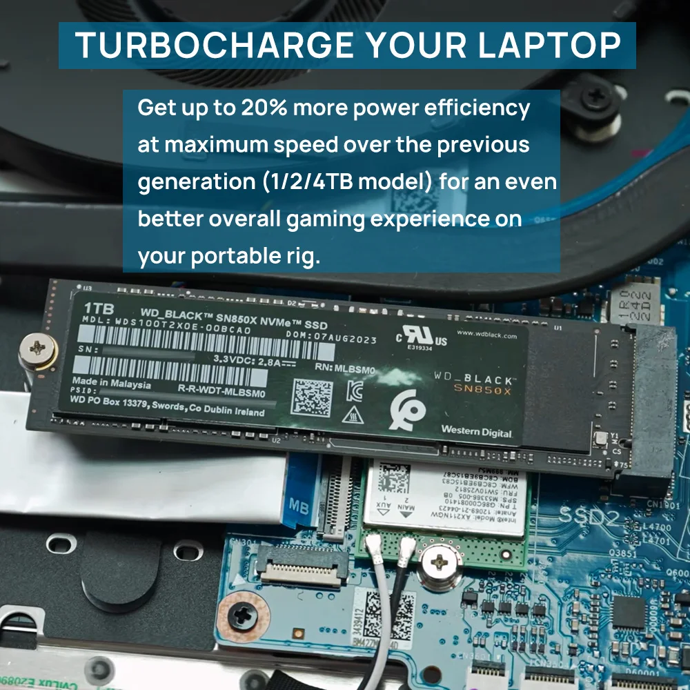 Western Digital WD SN850X SSD 1TB 2TB NVMe Gen4 PCIe M.2 2280 PCIe 4.0X4 Drive Internal Solid State Disk for PS5 Desktop Laptop