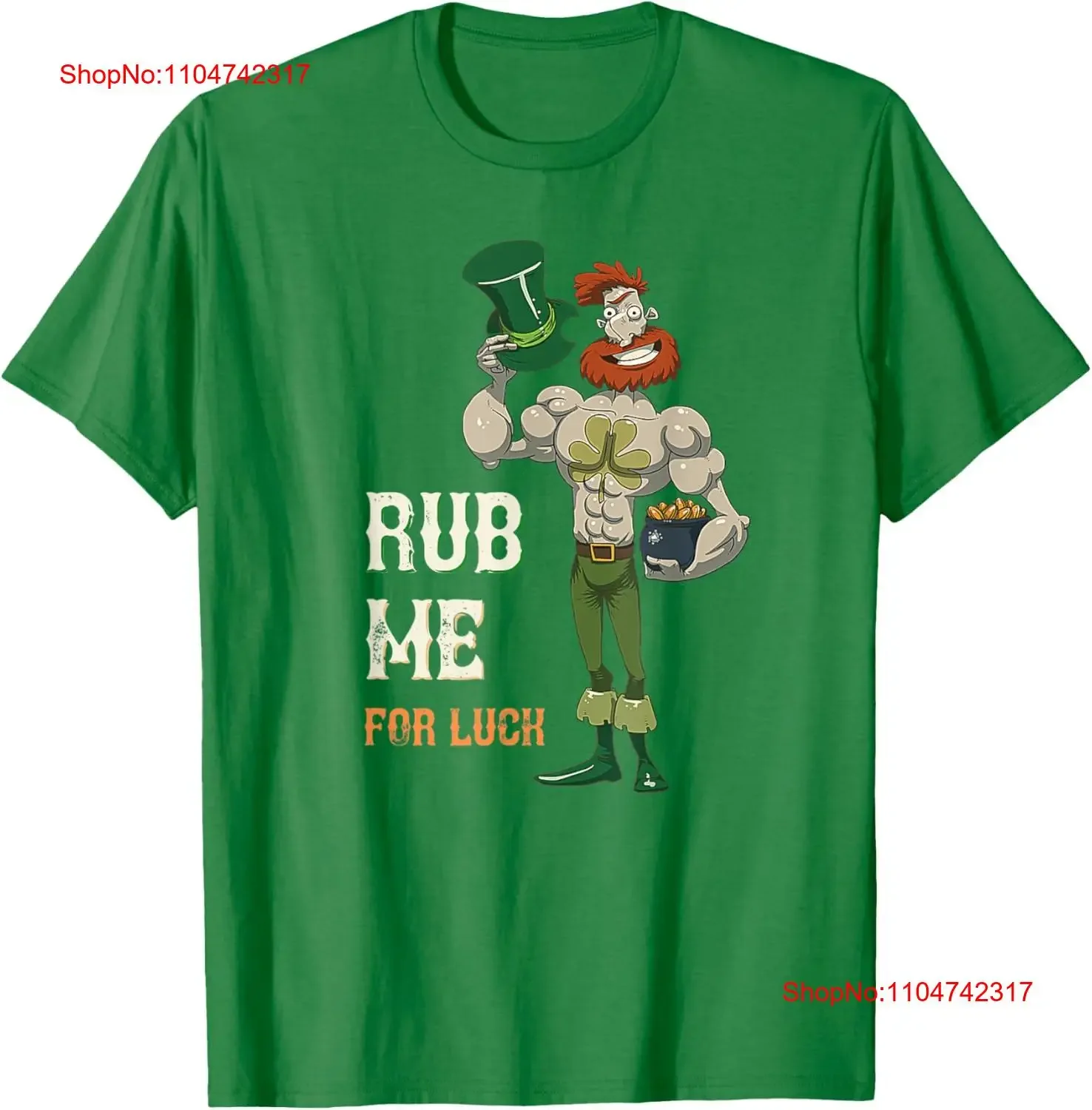 Camiseta Rub Me for luck para hombre, disfraz de duende, ropa de calle cómoda lavada vintage, moda versátil, gráfico transpirable