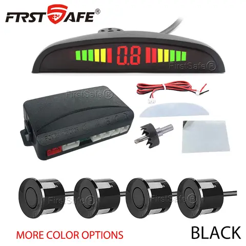 FirstSafe 자동차 주차 센서 키트, LED 디스플레이, 레이더 감지기 시스템, 범용 모든 차량, 22mm, 4 센서