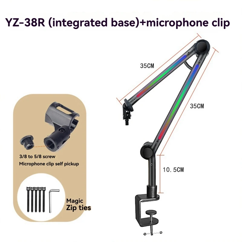 

RGB Microphone Arm Stand,Mic Arm with RGB Light BJAS